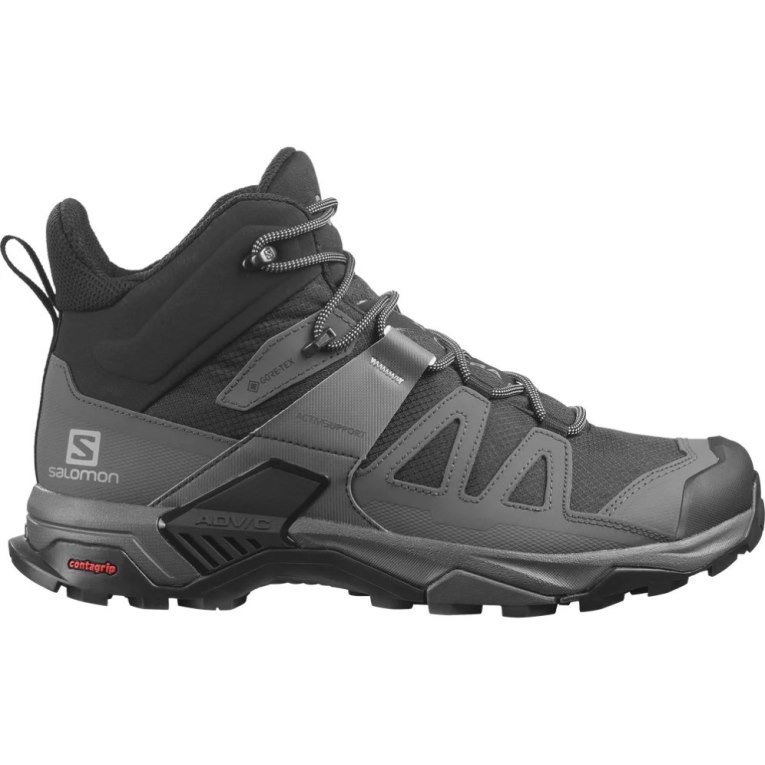 Botas Montaña Salomon X Ultra 4 Mid Anchos GTX Hombre Negros | MX TIPB978